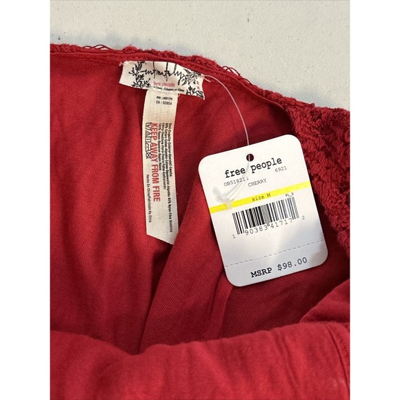 NWT Intimately‎ Free People Open Back Red Lace High Neck Bodycon Dress Size Med - Picture 10 of 16